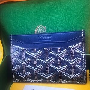 Goyard Navy and White Card Holder
